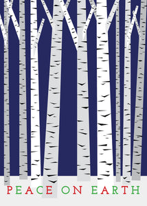 Birch Trees, Holiday Card Set, 4 cards