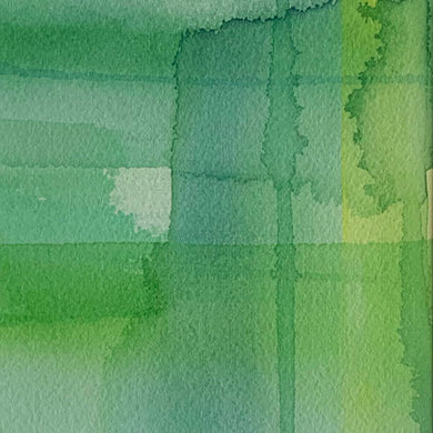 Madras 2 original watercolor painting in blue and green by Jane Nicolo