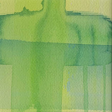 Load image into Gallery viewer, Silhouettes 1 original watercolor painting in blue and green by Jane Nicolo