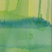 Load image into Gallery viewer, Silhouettes 2 original watercolor painting in blue and green by Jane Nicolo