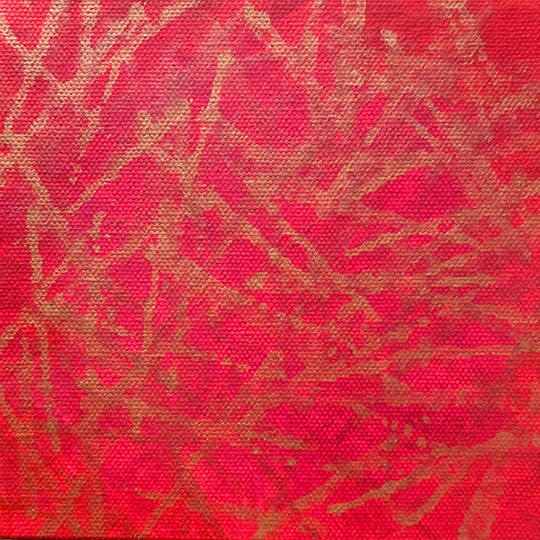 Sparks 2 original acrylic painting on canvas in orange, red and metallic gold by Jane Nicolo