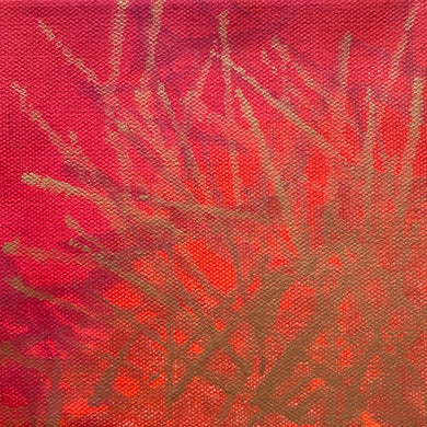 Sparks 4 original acrylic painting on canvas in orange, red and metallic gold by Jane Nicolo