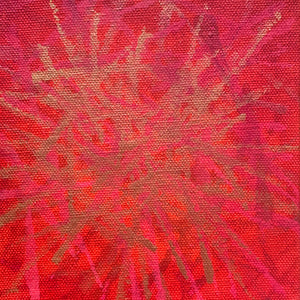 Sparks 6 original acrylic painting on canvas in orange, red and metallic gold by Jane Nicolo