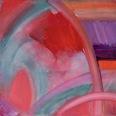 Whirl #1, original acrylic painting by Jane Nicolo, pink, purple, teal, orange, lavendar