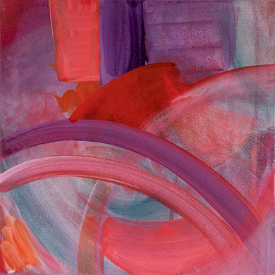 Whirl #2 original acrylic painting by Jane Nicolo, pink, purple, teal, orange, lavendar